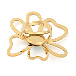 Flower 304 Stainless Steel Adjustable Rings for Women&nbsp;RJEW-F158-01G
