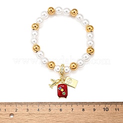 Travel Theme Brass Stretch Bracelets&nbsp;BJEW-C098-05