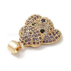 Brass Micro Pave Cubic Zirconia Pendants&nbsp;KK-M240-12
