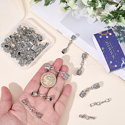 32Pcs 8 Styles Alloy Cord Ends&nbsp;HJEW-SC0003-11
