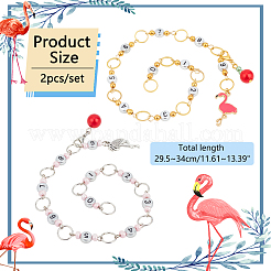 Glass & Acrylic Beaded Knitting Row Counter Chains&nbsp;HJEW-AB00549