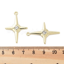 Rack Plating Alloy Rhinestone Pendants&nbsp;PALLOY-F311-05G