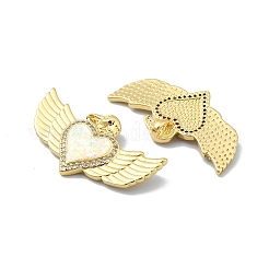Brass Micro Pave Clear Cubic Zirconia Pendants&nbsp;KK-A221-19F-G