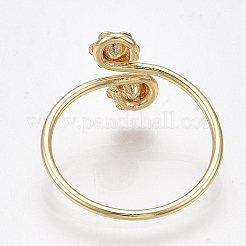 Brass Finger Ring Rhinestone Settings&nbsp;X-KK-S350-409G