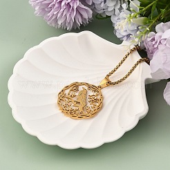 201 Stainless Steel Hollow Hummingbird Pendant Box Chain Necklaces for Women Men&nbsp;NJEW-M086-05G