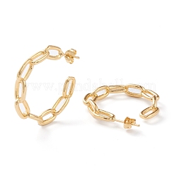 Semicircular Brass Half Hoop Earrings&nbsp;EJEW-J101-06G