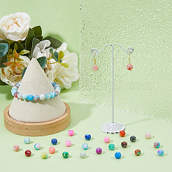 480Pcs 24 Colors Drawbench Glass Round Beads&nbsp;GLAD-DC0001-01
