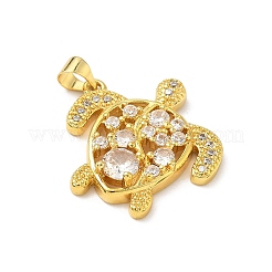 Brass Micro Pave Cubic Zirconia Pendants&nbsp;KK-D426-05G
