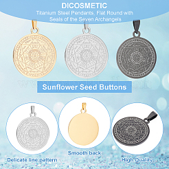6Pcs 3 Colors Stainless Steel Pendants&nbsp;STAS-DC0007-02