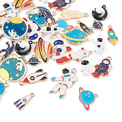 36Pcs 18 Styles Baking Paint Alloy Pendants&nbsp;FIND-CD0001-02