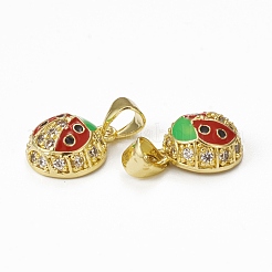 Brass Micro Pave Cubic Zirconia Charms&nbsp;KK-E068-VB322