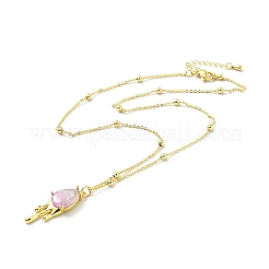 Synthetic Crystal Teardrop Pendant Necklace&nbsp;LS-NJEW-G016-03C