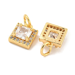 Brass Micro Pave Clear Cubic Zirconia Pendants&nbsp;KK-P275-32A-G