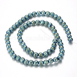 Electroplated Non-magnetic Synthetic Hematite Round Beads Strands&nbsp;G-F230-04A