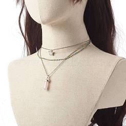 Bullet and Butterfly Pendant Necklaces Set for Women Gift&nbsp;NJEW-JN03652