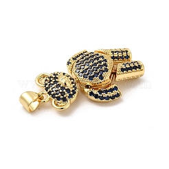 Brass Micro Pave Cubic Zirconia Pendants&nbsp;KK-E077-01G-06