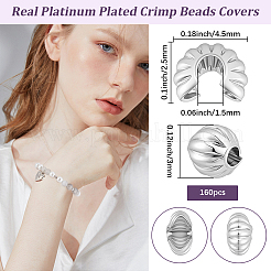 160Pcs Brass Crimp Beads Covers&nbsp;KK-BBC0025-31B