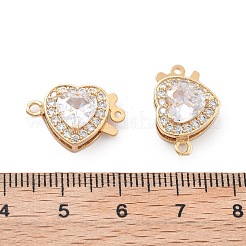 Heart Brass Micro Pave Cubic Zirconia Box Clasps&nbsp;KK-B125-15A-01G