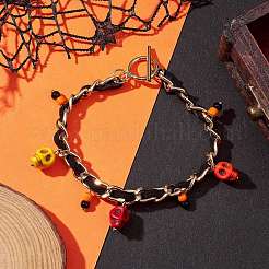 Halloween Aluminium Twisted Curb Chains Bracelets&nbsp;BJEW-TA00468