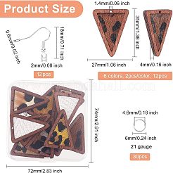 12Pcs 6 Style Eco-Friendly Cowhide Leather Pendants&nbsp;FIND-OC0001-92