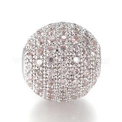 CZ Jewelry Brass Micro Pave Cubic Zirconia Round Beads&nbsp;ZIRC-M024-06P