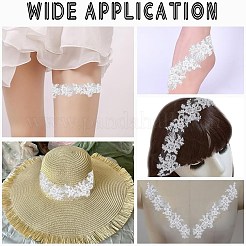 2 Yards Polyester Flower Lace Trim with Plastic Beads&nbsp;OCOR-AR0001-83A