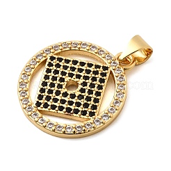 Brass Micro Pave Cubic Zirconia Pendants&nbsp;KK-I360-060G