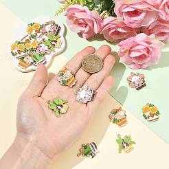 20Pcs 5 Styles Small Potted Plant with Dog Alloy Enamel Pendants&nbsp;ENAM-FS0004-47
