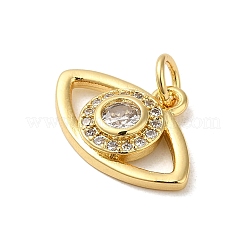 Rack Plating Brass Cubic Zirconia European Dangle Charms&nbsp;KK-K349-24G