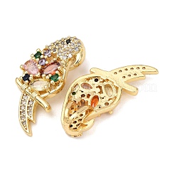 Brass Micro Pave Colorful Cubic Zirconia Pendants&nbsp;KK-G543-04G-02