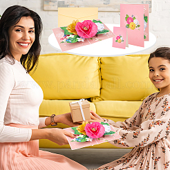 2 Sets 2 Styles Valentine's Day Rectangle 3D Pop Up Flower Paper Greeting Card&nbsp;AJEW-GA0006-96