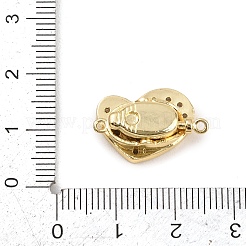 Heart Brass Micro Pave Clear Cubic Zirconia Box Clasps&nbsp;KK-H537-05G