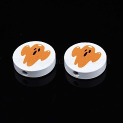 Halloween Printed Natural Wood Beads&nbsp;WOOD-T021-94