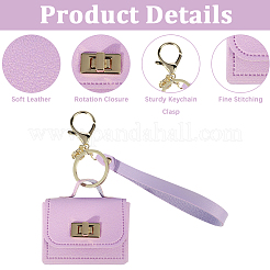Portable PU Leather Bag Keychains&nbsp;FIND-CL0002-42B