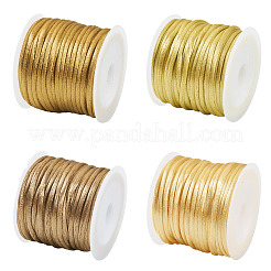 4 Rolls 4 Colors Nylon Satin Rattail Cords&nbsp;NWIR-TA0001-39B
