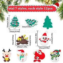 84Pcs 7 Styles Christmas Theme PVC Cabochons&nbsp;FIND-SC0011-36