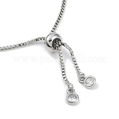 Rack Plating Brass Micro Pave Cubic Zirconia Silder Bracelets&nbsp;BJEW-P341-03P