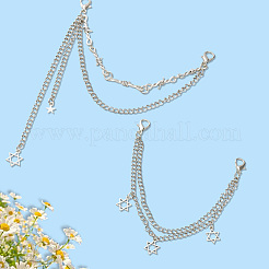 4Pcs 2 Styles Double Layer Iron Alloy Shoe Decoration Chain&nbsp;AJEW-GF0011-24