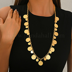 Vintage Alloy Coin Tassel Long Necklaces for Women&nbsp;EV2148