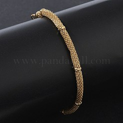 3MM 304 Stainless Steel Round Mesh Chain Bracelets&nbsp;SA-CBA2696-17G