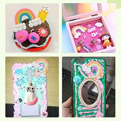 Handmade Polymer Clay Cabochons&nbsp;CLAY-NB0001-16