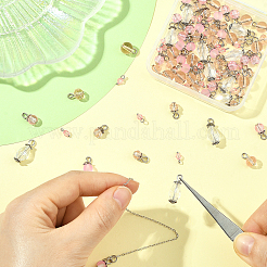 120Pcs 8 Style Acrylic & Glass Pendants&nbsp;PALLOY-SW00077