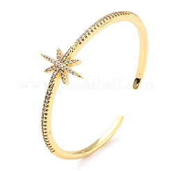 Star Cubic Zirconia Cuff Bangle&nbsp;BJEW-I298-11G