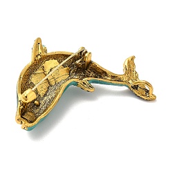 Whale Alloy Colorful Rhinestone Brooch&nbsp;JEWB-R025-06