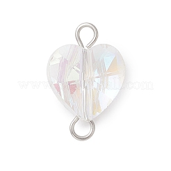 Faceted Clear Glass Connector Charms&nbsp;PALLOY-JF04115-02