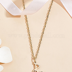 1pc 304 Stainless Steel Letter Pendant Necklaces&nbsp;NJEW-LP0001-39R-G