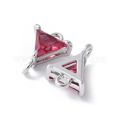 Brass Pave Cubic Zirconia Connector Charms&nbsp;KK-F892-53P-13
