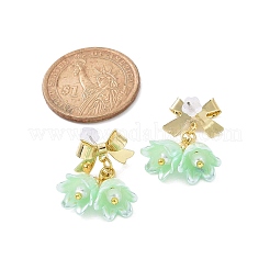Plastic Flower with Bowknot Dangle Stud Earrings&nbsp;EJEW-JE05129