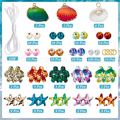 Ocean Theme DIY Synthetic Turquoise & Shell & Glass Beads Bracelet Making Kits&nbsp;DIY-SC0028-43