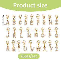 26Pcs Alloy Rhinestone Pendant Decorations&nbsp;HJEW-FH00326